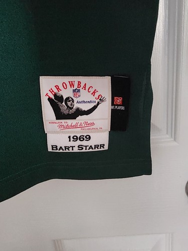 100% Authentic Mitchell & Ness 1969 Green Bay Packers Bart Starr Jersey Sz 44 L - Picture 2 of 5