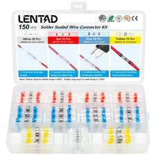 150 PCS Solder Seal Wire Connectors Kit, Waterproof Heat Shrink Butt Connectors