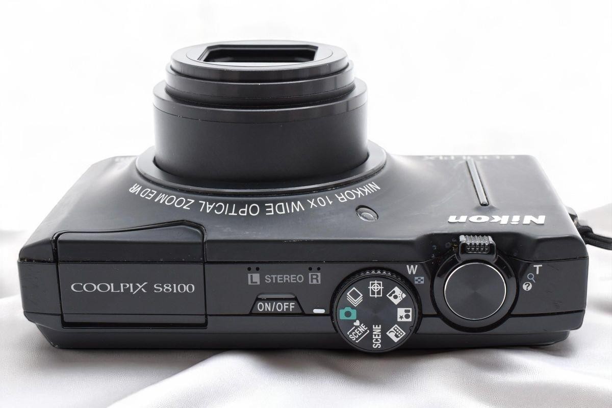 N Mint] Nikon COOLPIX S8100 Digital Camera Black 12.1MP w/Battery