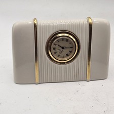Lenox Haverford Porcelain Clock Vintage Roman Numerals Made In USA Untested