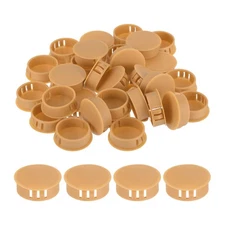 64Pcs 28mm Orange Nylon Plastic Round Locking Hole Plugs Insert End Caps