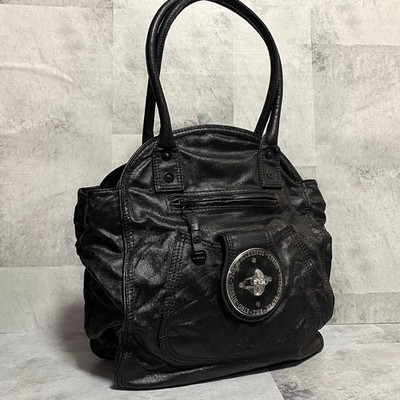 DIESEL Vintage Turnlock Tote Bag Black Canvas 00s Rare Excellent