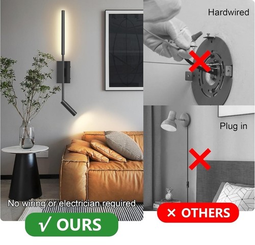 Kamlam Battery Operate Wall Sconce Dimmable USB Rechargeable w/ Remote, Set of 2 - Picture 12 of 17