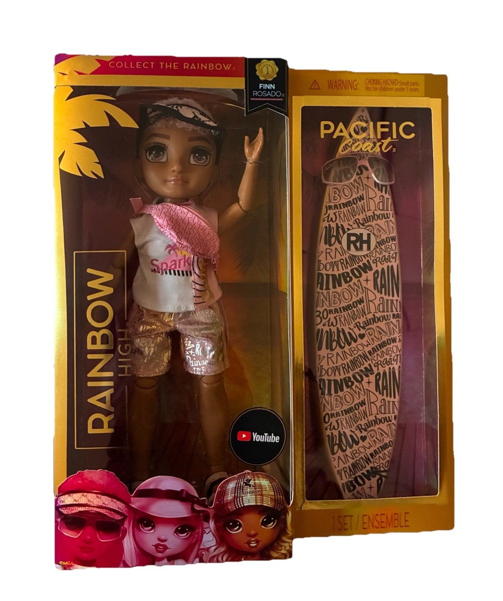 Rainbow High Pacific Coast Finn Rosado boy doll. Hard to Find. NIB