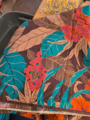 Vintage Wamsutta Mills Multicolor Floral Cotton Fabric 2.75 Yards X 44" Wide