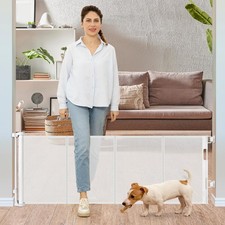 24 Inches Tall Retractable Dog Gate for The House, Short Baby Gates to Step O...