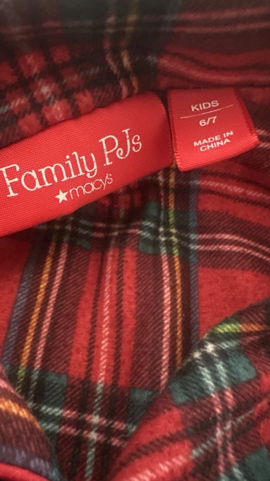 Family Pajamas Tartan Red Plaid Pajama Set Kids Size S 6/7 Christmas Holiday 2pc - Image 3 of 4