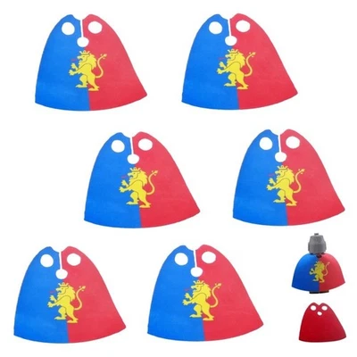 CUSTOM BRICK DESIGN 6er Set Löwenritter Umhänge V.3 passend angefertigt für LEGO® Ritter Figuren