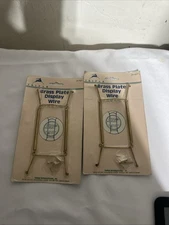 Lot 4 Vintage NEW Tripar 7"-10" Brass Plate Display Wire Wall Hanger 23-1307 NIP