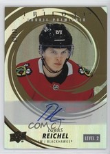 2022 Upper Deck Trilogy Rookie Premieres Gold 7/13 Lukas Reichel #236 Auto v8v