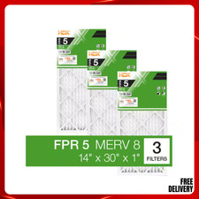 14 x 30 x 1 Standard Pleated Air Filter FPR 5, 3-Pack, Air Filters Replacement