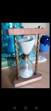 1 kleine Sanduhr, Holz, Messing