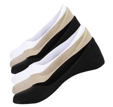 Women Cotton No-Show Non-Slip Liner Socks Thin Low Cut Flat Seam Footie for W
