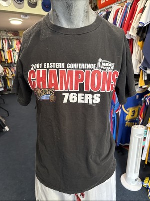 Vintage Philadelphia 76ers Shirt Herren Medium 2001 Eastern Conference Champions