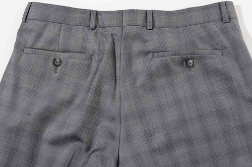 40R Slim Kenneth Cole Gray Shadow Plaid Wool Two-Piece Suit 34x29.5 Trousers M - Picture 11 of 14