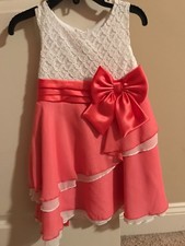 Toddler Girl Easter Holiday Party Formal Spring Dress 4t Peach Mango White