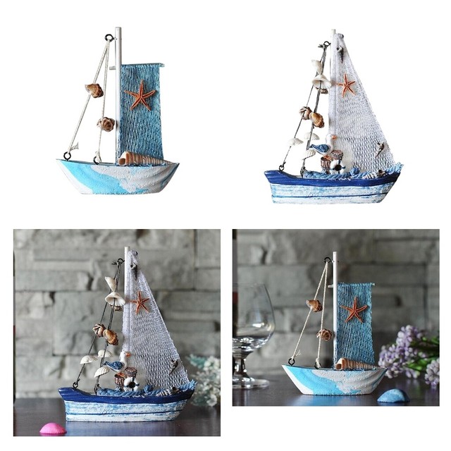 2pcs Nautical Decor Mediterranean Wood Ornament Home Tabletop Party Decor G For Sale Online