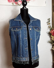 New Live Style Women's Denim Detailed Vest. Size Medium
