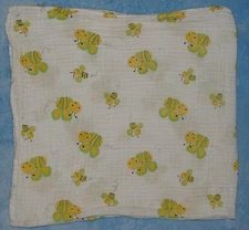 Bedtime Originals Yellow Green Bees Cotton Muslin Swaddle Blanket Lambs Ivy Baby