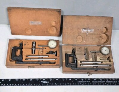 Starrett Universal Dial Test Indicator No. 196 Wooden Box Plus Parts