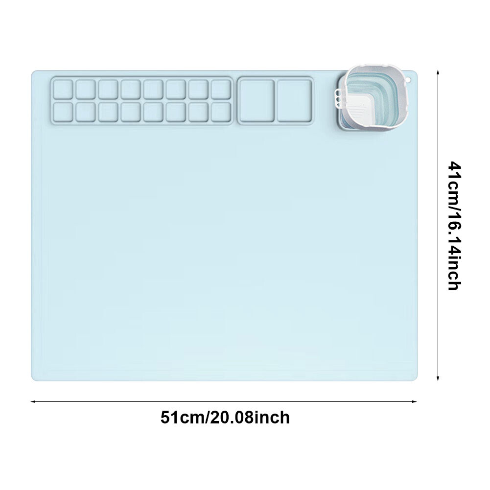 With Cup Soft DIY Art Foldable Painting Mat Palette Flexible Non Stick