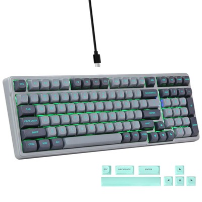 Wired Mechanical Gaming Keyboard Creamy Sound Pre-lubed Linear Switches Gaske...