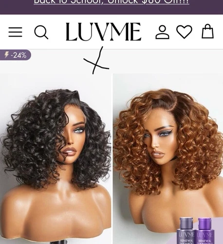 Luvme Hair Mature Bouncy Left C Part Natural Black Ombre Loose Wave Glueless