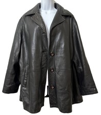 Elements Vintage 90s Buttersoft Leather Jacket Fur Liner Oversized Uk 12-14 M