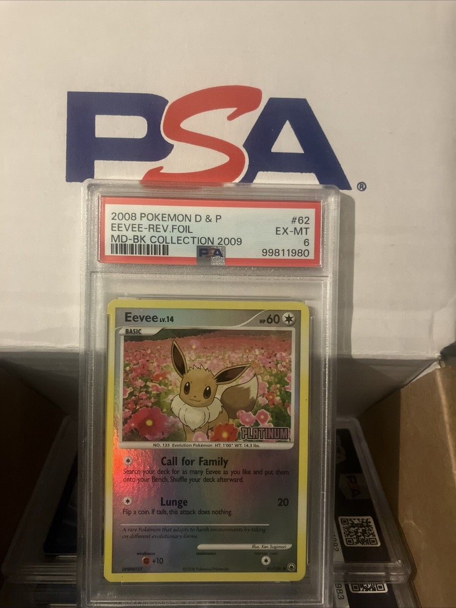 Graded Eevee Platinum Reverse Holo 62/100 Burger King Promo Graded Eevee Platinum Reverse Holo 62/100 Burger King Promo