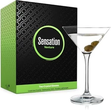 Season STORY Large Martini Glasses Set of 2-9oz, Modern & Unique Crystal glass