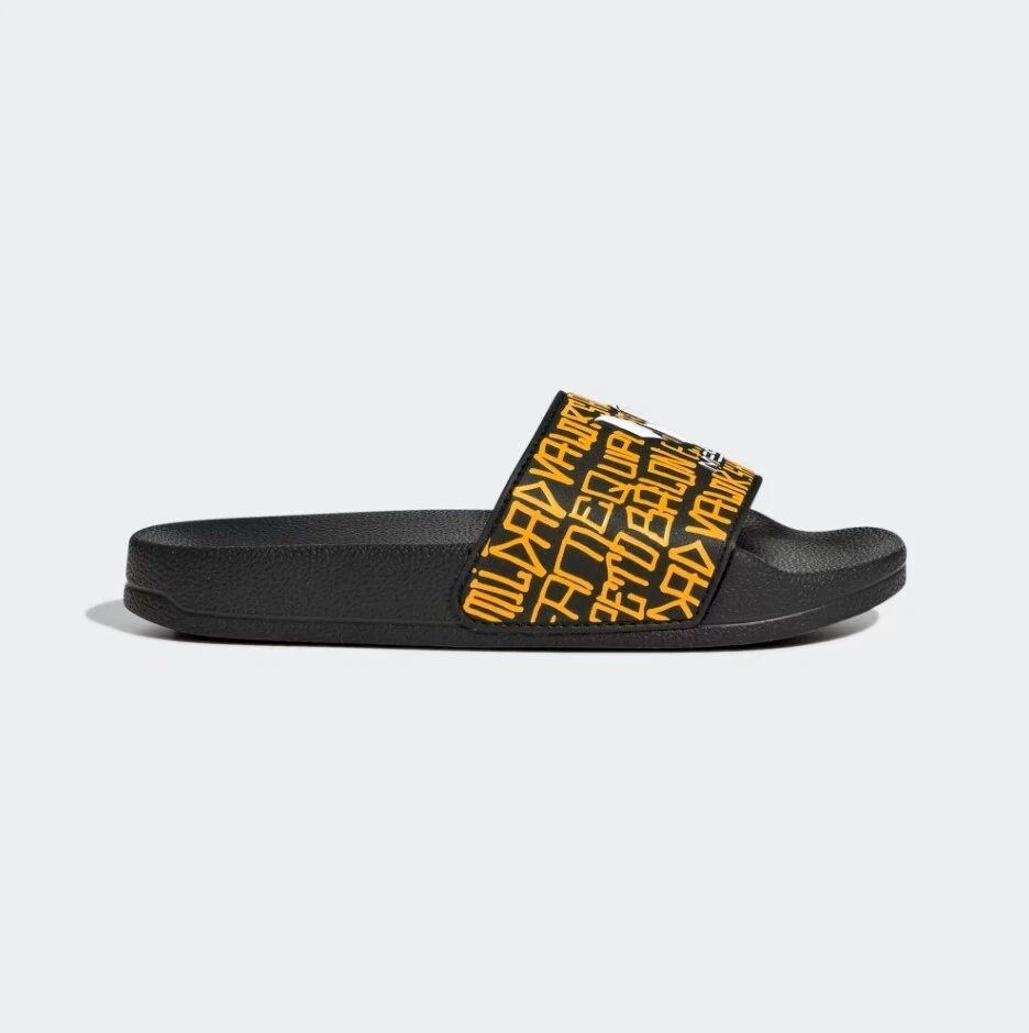 Orange and black adidas hotsell slides