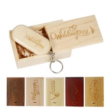 Wood Ellipse USB2.0 Flash Drives 128GB Pen Drive 64GB Custom Logo Memory Stick
