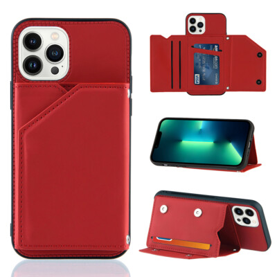 For iPhone 17 Pro Max 16 15 14 12 11 7 Leather Wallet Card Shockproof Phone Case