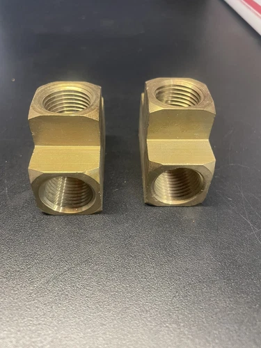 (QTY 2) 33700-08 Brass Pipe Tee Female 1/2 NPT - Female 1/2 NPT -Female 1/2 NPT