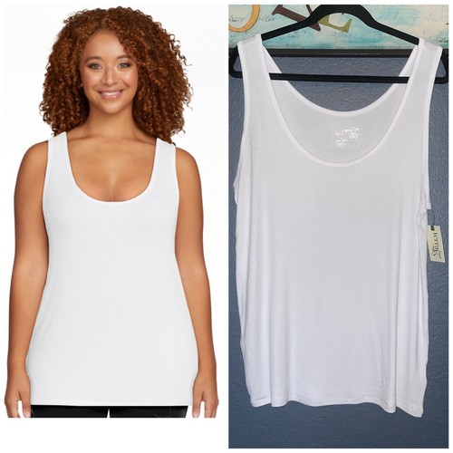 Terra u0026 Sky tank top Women's Plus Size 2X 20/22 Layering white cami shirt  new | eBay