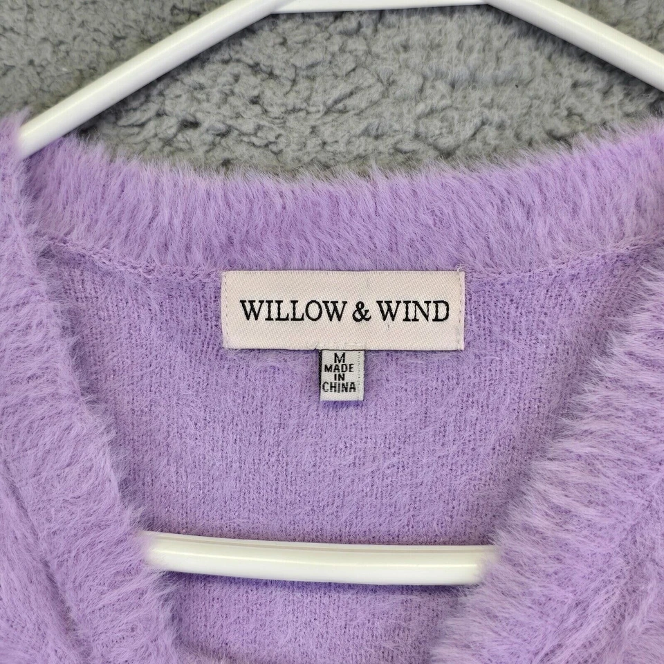 Suéter Difuso Willow and Wind Para Mujer M Púrpura Acogedor Y2K Festival Pestañas Piel Foto 4 de 4