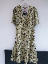 V by Very Wrap Tie Waist Midi Dress - Print Womens Summer UK 14 RRP £38