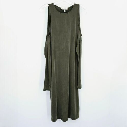 Eri + Ali Dress Annalyn Cocoon S Moss Green Cold Shoulder Long Sleeve Soft New