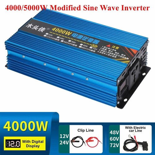 New 4000/5000W Modified Sine Wave Inverter DC12V to AC230V Universal Converter - Picture 2 of 14