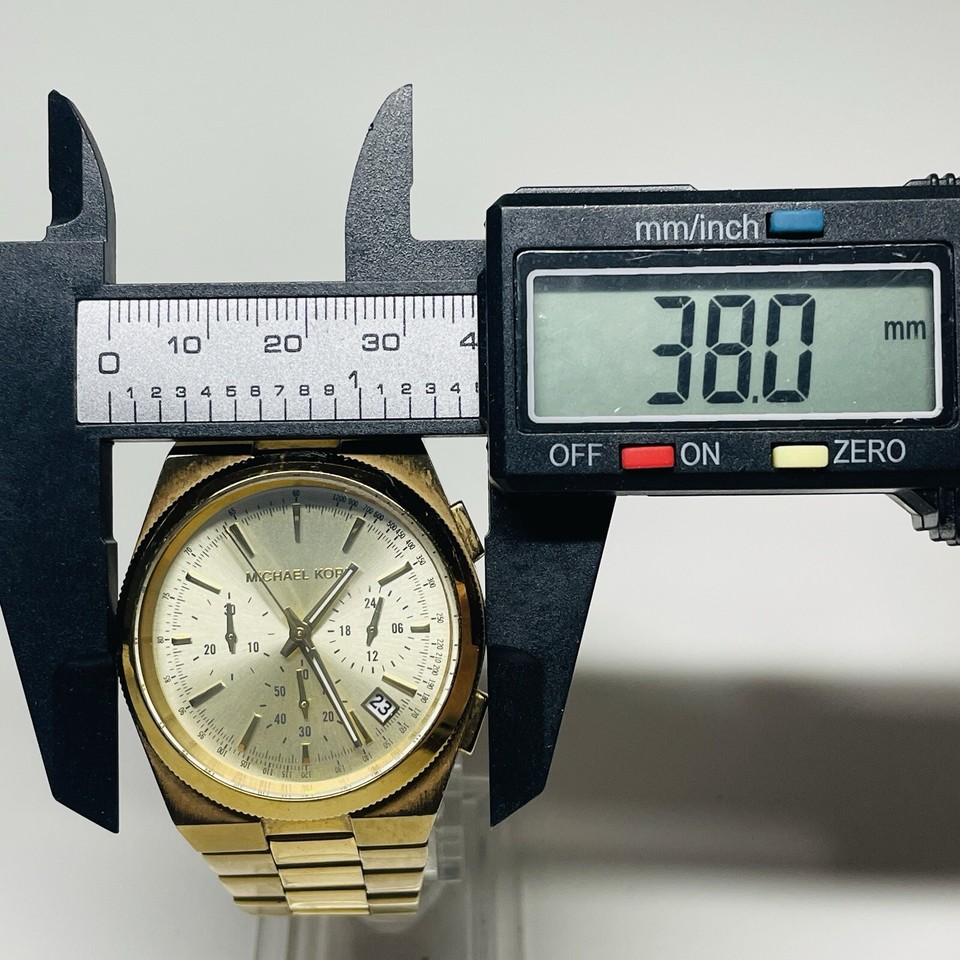 Michael Kors Channing Watch Women 38mm Gold Tone Chrono Date MK5926 New