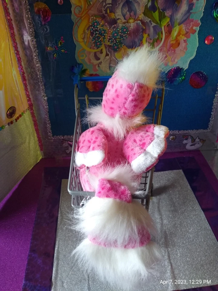 🦄Ganz / Webkinz "Cherry Blossom Bird" Pink Spots & Fluffy Tail HM455 Plush! - Image 2 of 4