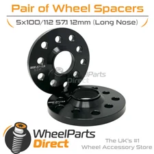 Wheel Spacers (2) Black 5x100/112 57.1 12mm for VW ID.Buzz 22-23