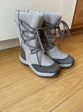 LL Bean Youth Kids Size 2 Gray Snow Winter Boots Unisex