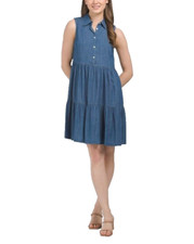 NEW TOMMY HILFIGER BLUE DENIM  COTTON  SHIRT  DRESS SIZE 16 $99