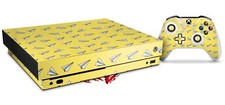 Skin for XBOX One X Console Controller Paper Planes Yellow Decal