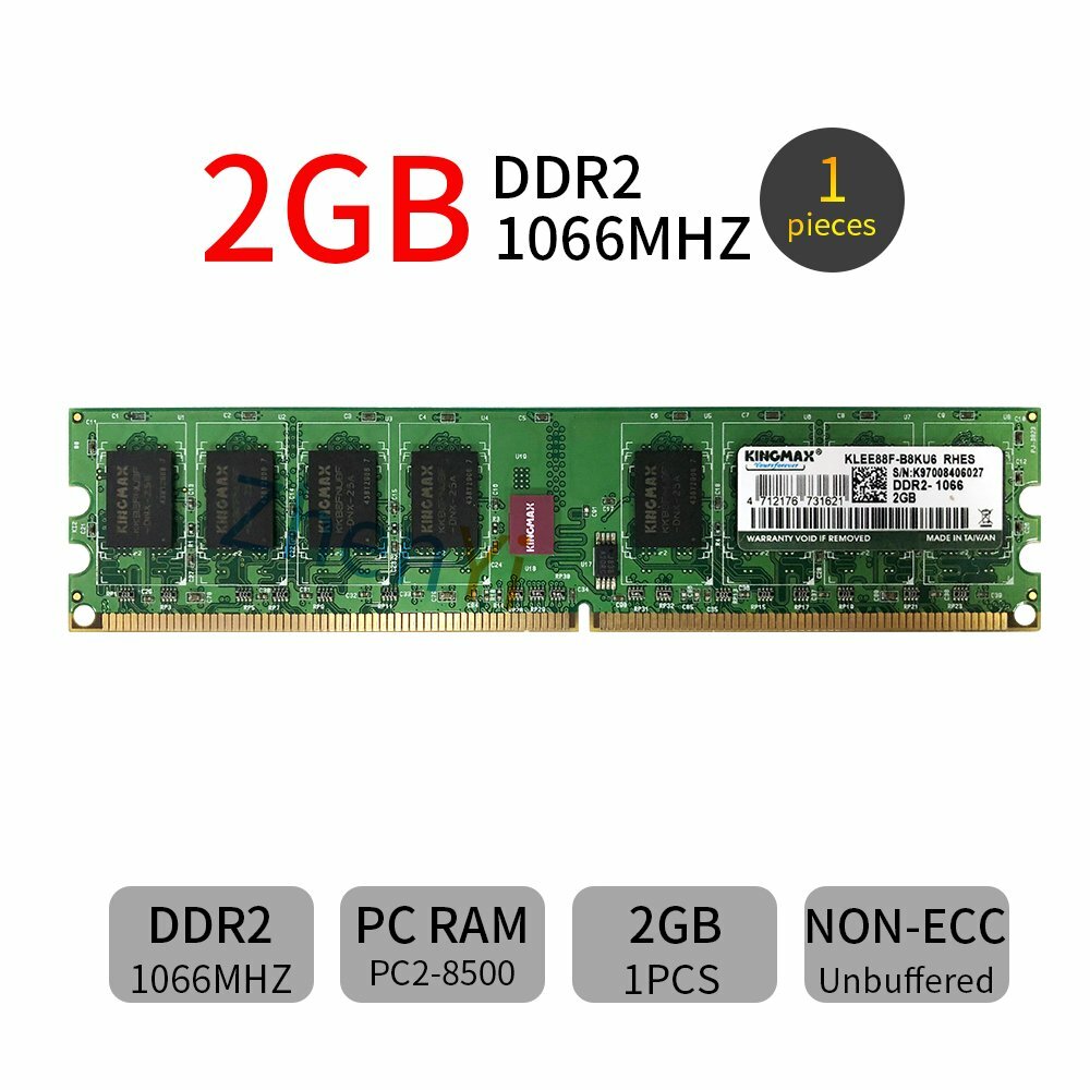 2GB DDR2 PC2-8500 1066MHz 1000MHz 240Pin DIMM OC Desktop Memory For Kingmax  BT