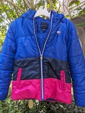 Tommy Hilfiger Puffer Jacket With Hoodie Red Blue's 12-14