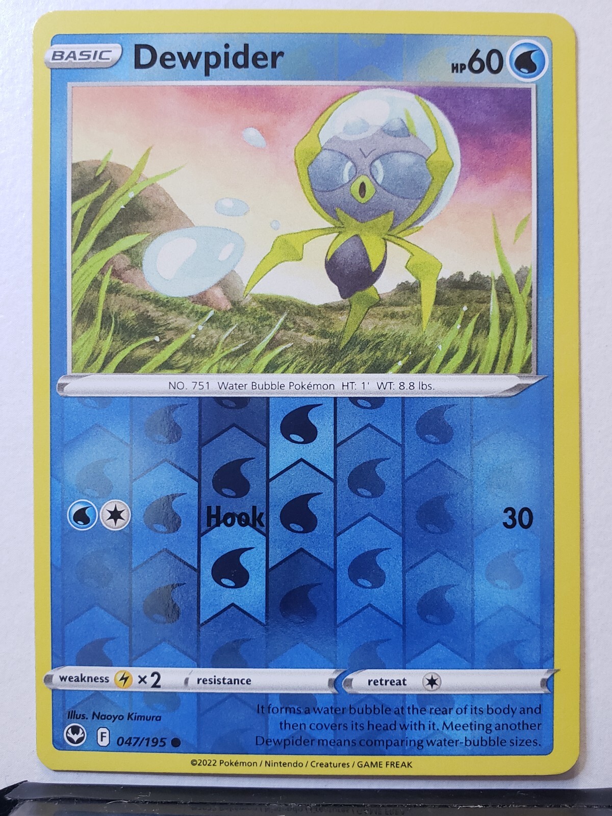 REVERSE HOLO Dewpider 047/195 NM - Silver Tempest Pokemon Card $2 Flat Shipping