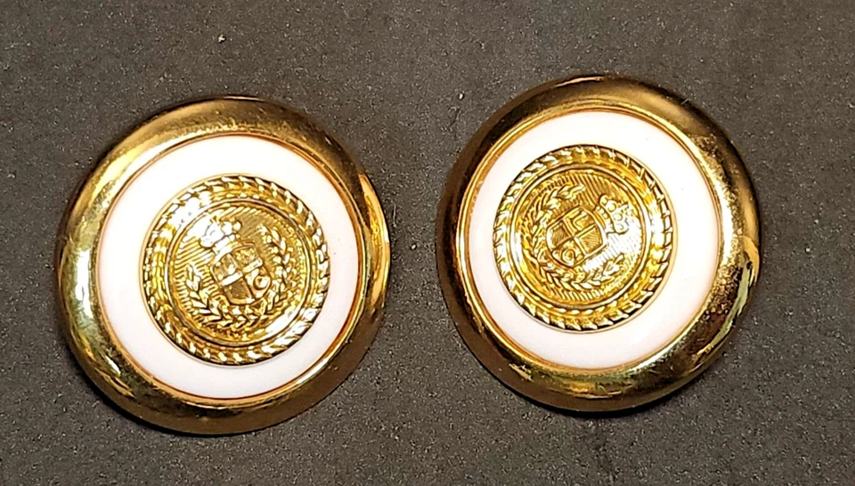 Pendientes de botón Liz Claiborne Inc colgante a juego preppy años 80 reversibles Foto 2 de 4