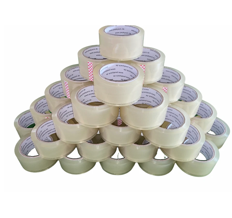 PEAKPACK 72 rotoli nastro adesivo nastro per pacchi nastro per pacchi 66 m lungo x 48 mm trasparente